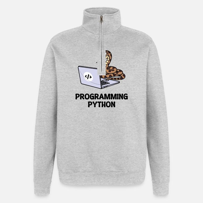 Developer Lustige Sprüche Programmierer Computer - Quarter-Zip-Sweatshirt - Grau meliert