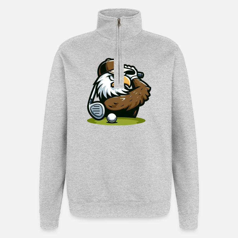 Eagle Ace: Der Golf-Pro - Quarter-Zip-Sweatshirt - Grau meliert