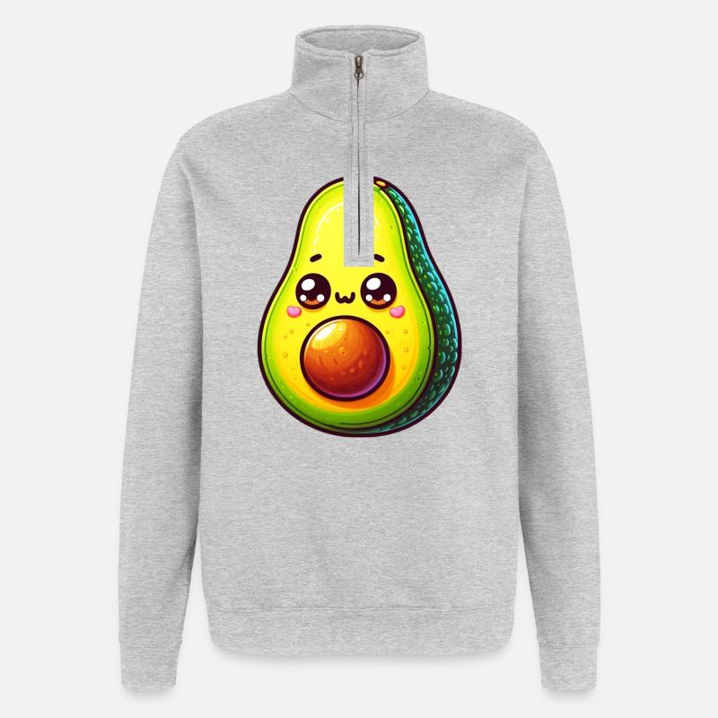 Avocat - Sweat à zip 1/4 - gris chiné