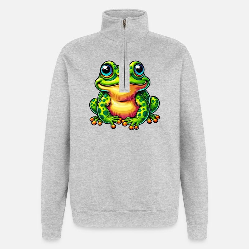 Frosch - Quarter-Zip-Sweatshirt - Grau meliert
