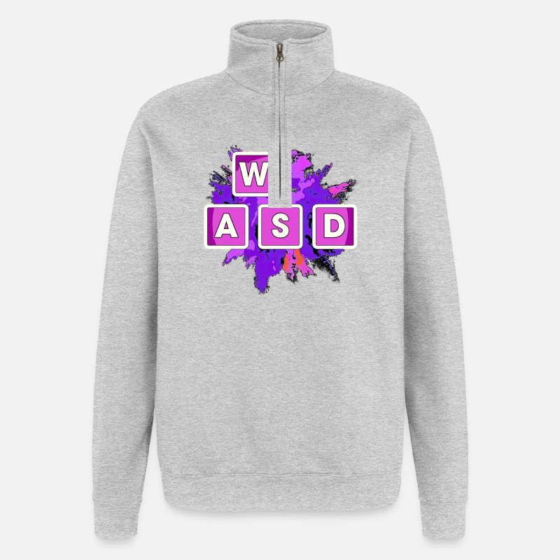WASD Splash Gaming Blocks - Sweat à zip 1/4 - gris chiné