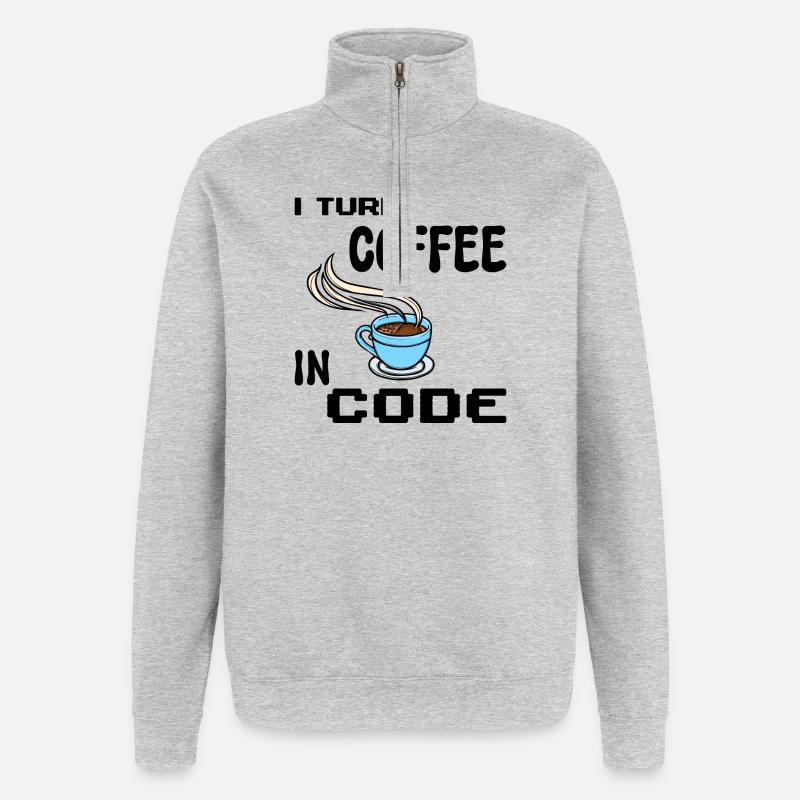 Programmeur de code Scripting Statement Développeur - Sweat à zip 1/4 - gris chiné