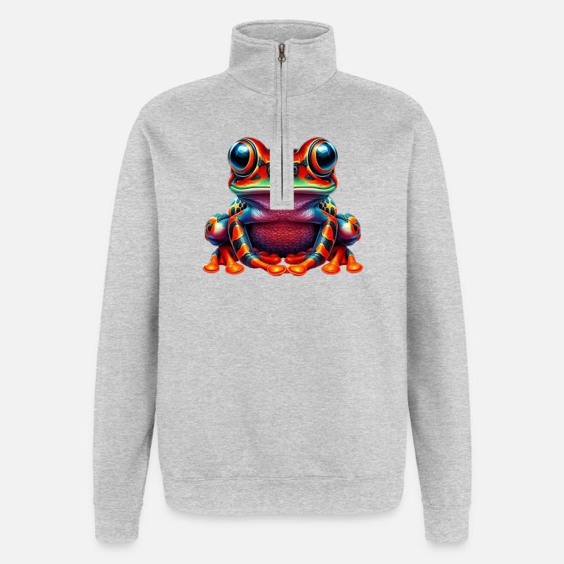 Frosch - Quarter-Zip-Sweatshirt - Grau meliert
