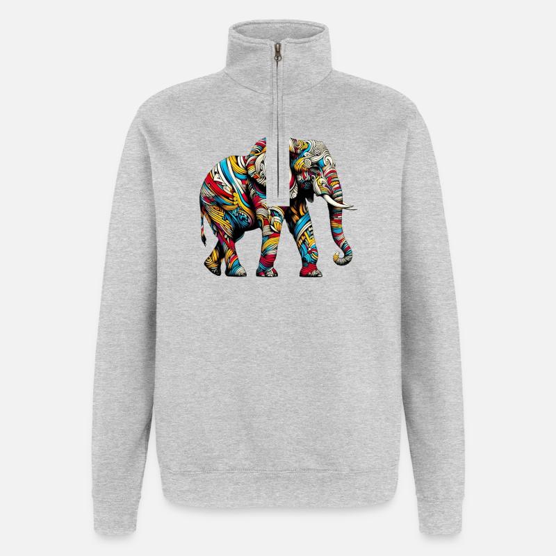 Elephant - Quarter-Zip Sweatshirt - heather grey
