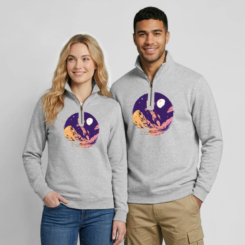 fusée espace école de l’espace début Allez nerd de l’espace Sweat à zip 1/4