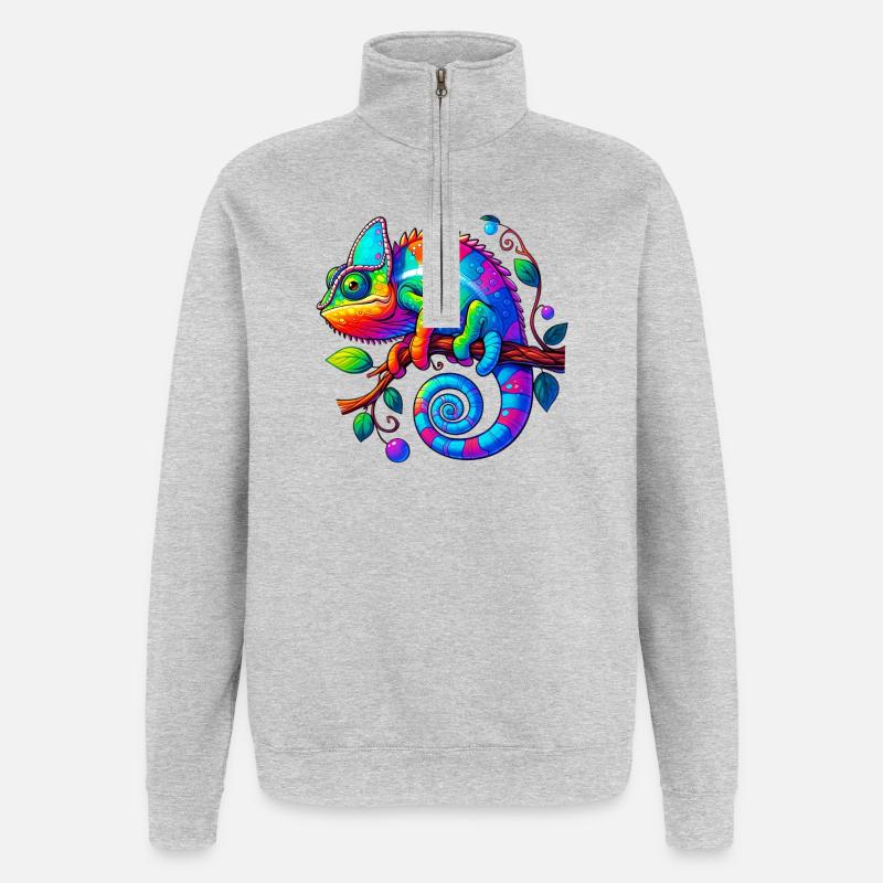 Chamäleon - Quarter-Zip-Sweatshirt - Grau meliert