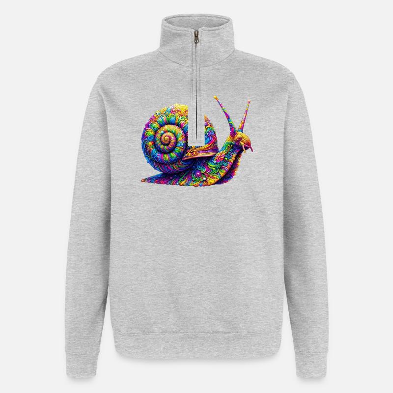 Schnecke - Quarter-Zip-Sweatshirt - Grau meliert
