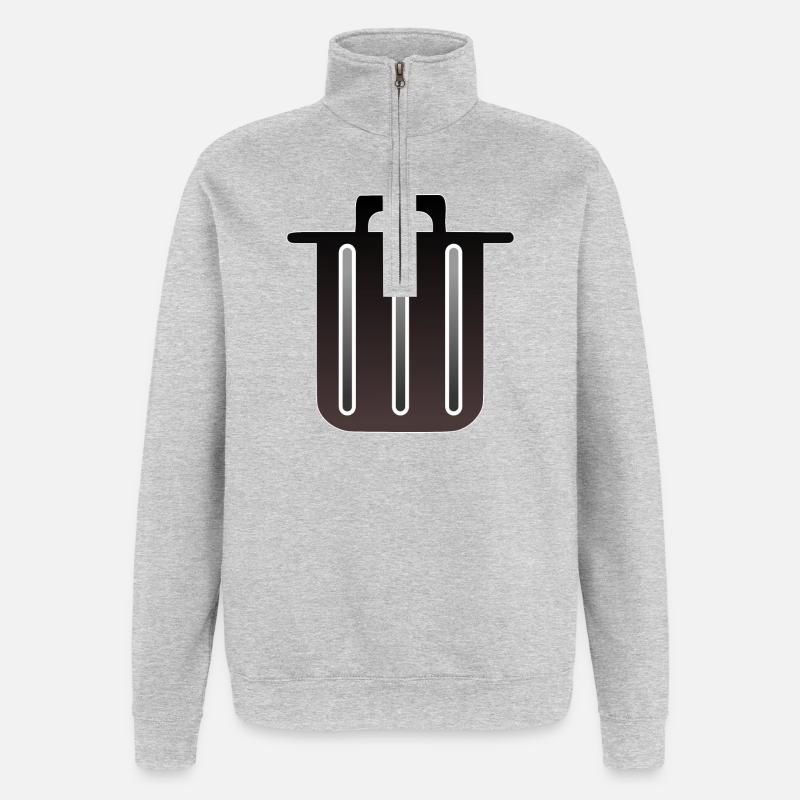 GARBAGE TRASH CAN - Quarter-Zip Sweatshirt - heather grey