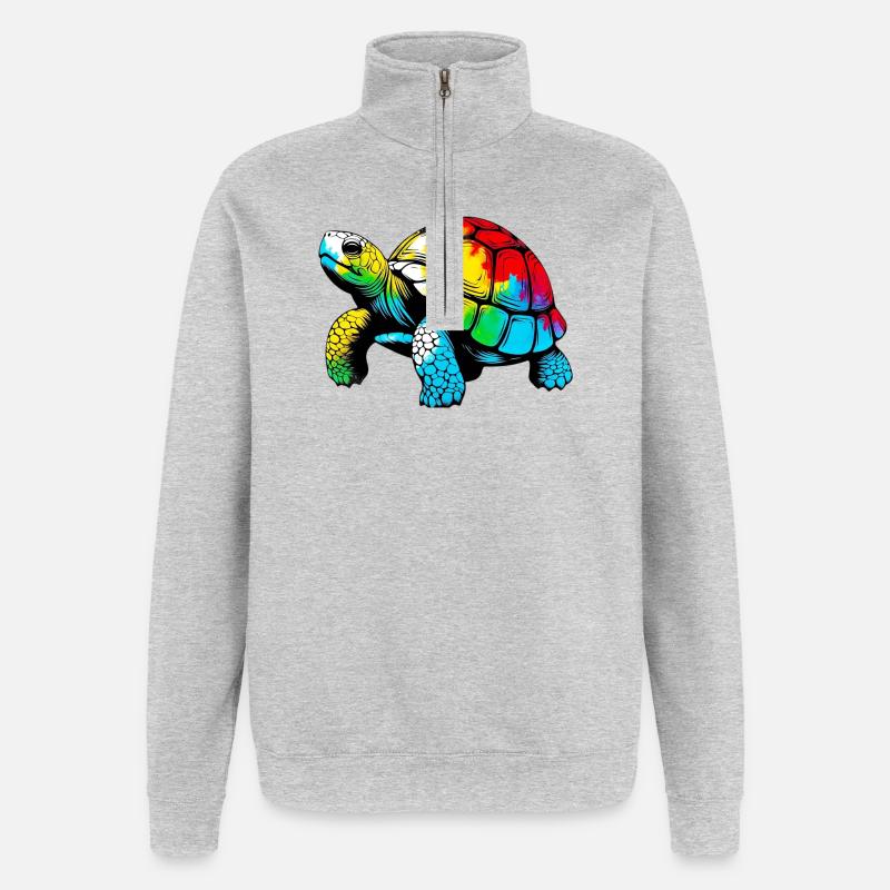 Schildkröte - Quarter-Zip-Sweatshirt - Grau meliert