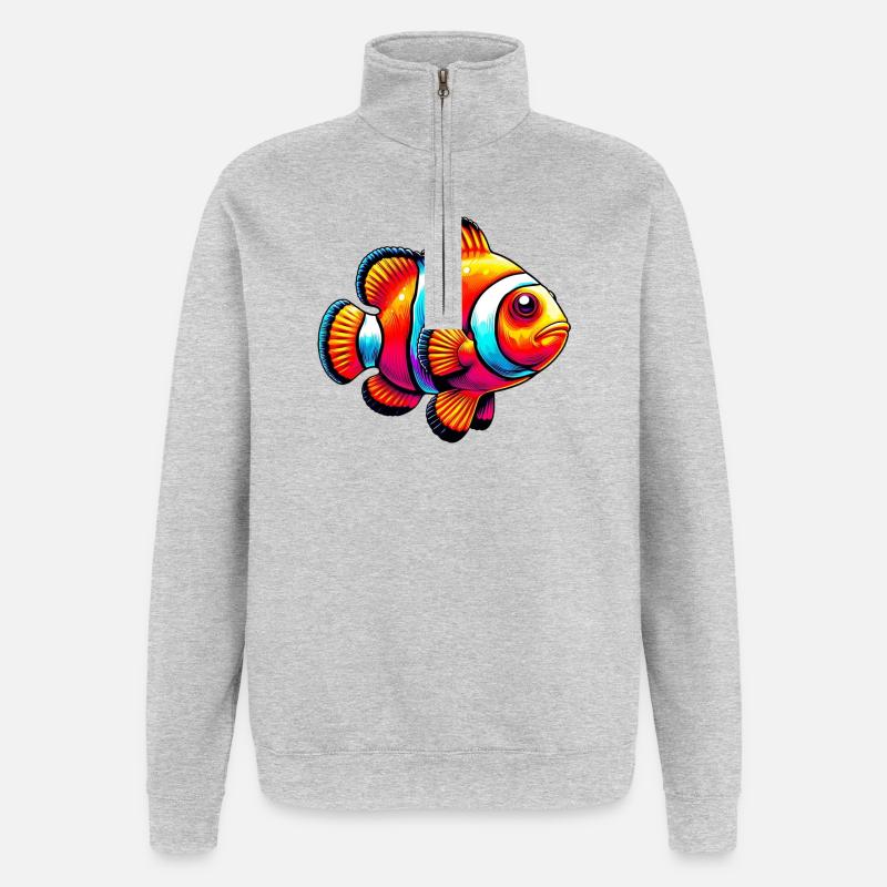 Clownfisch - Quarter-Zip-Sweatshirt - Grau meliert