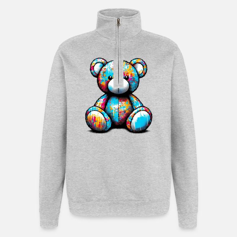Orso orsacchiotto Teddybär - Quarter-Zip-Sweatshirt - Grau meliert