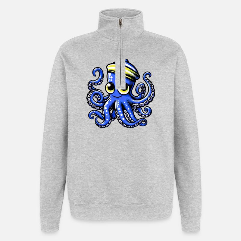 Octopus - Quarter-Zip Sweatshirt - heather grey
