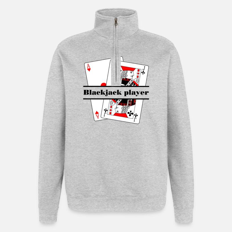 Blackjack player - Quarter-Zip Sweatshirt - heather grey