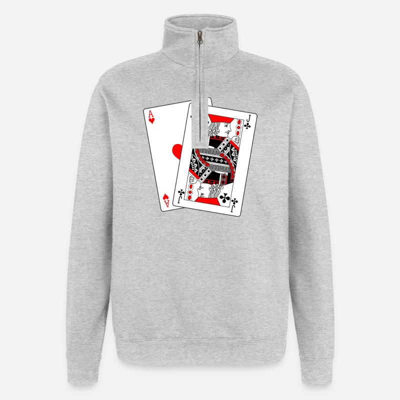 Matraque - Sweat à zip 1/4 - gris chiné