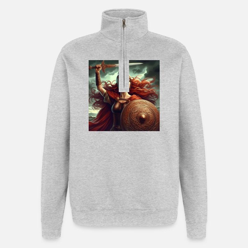 Celtic Warrior - Quarter-Zip Sweatshirt - heather grey