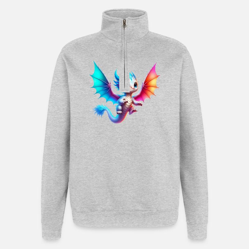 Dragon - Quarter-Zip Sweatshirt - heather grey
