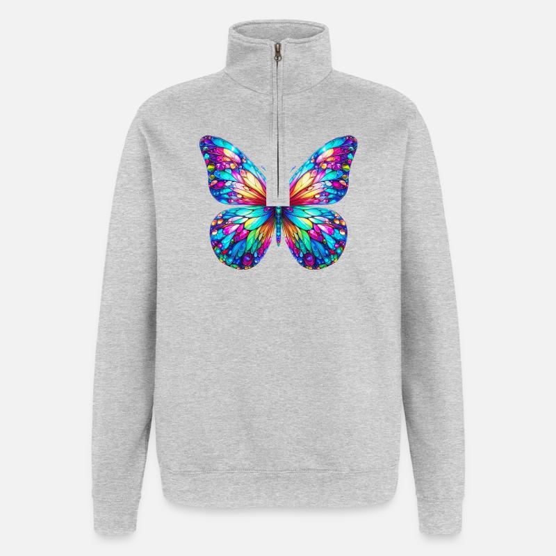 Butterfly - Quarter-Zip Sweatshirt - heather grey