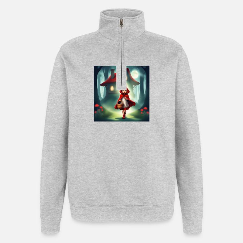 Rotkäppchen, ein wunderbares Märchen - Quarter-Zip-Sweatshirt - Grau meliert
