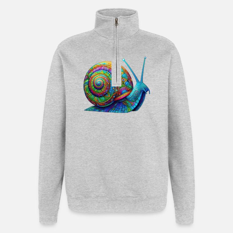 Snail - Quarter-Zip Sweatshirt - heather grey