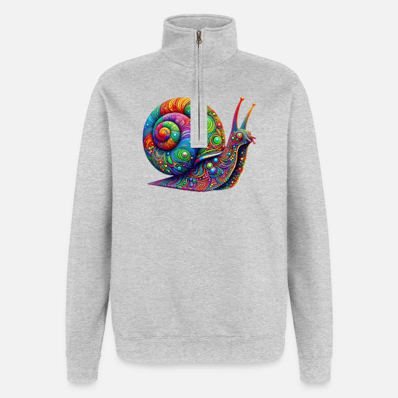 Snail - Quarter-Zip Sweatshirt - heather grey
