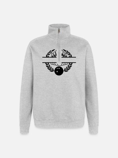 Bowling laurel wreath banner - Quarter-Zip Sweatshirt - heather grey