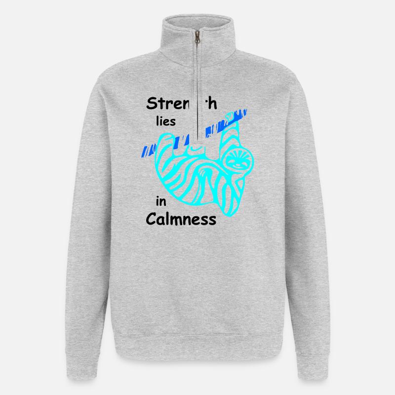 Sloth Calmness - Quarter-Zip Sweatshirt - heather grey