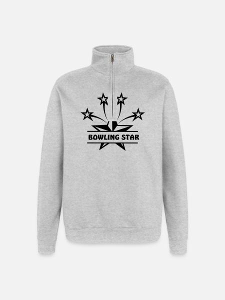 Bowling star - Quarter-Zip Sweatshirt - heather grey