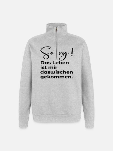 AUSREDE - ZEITMANAGEMENT - Quarter-Zip-Sweatshirt - Grau meliert