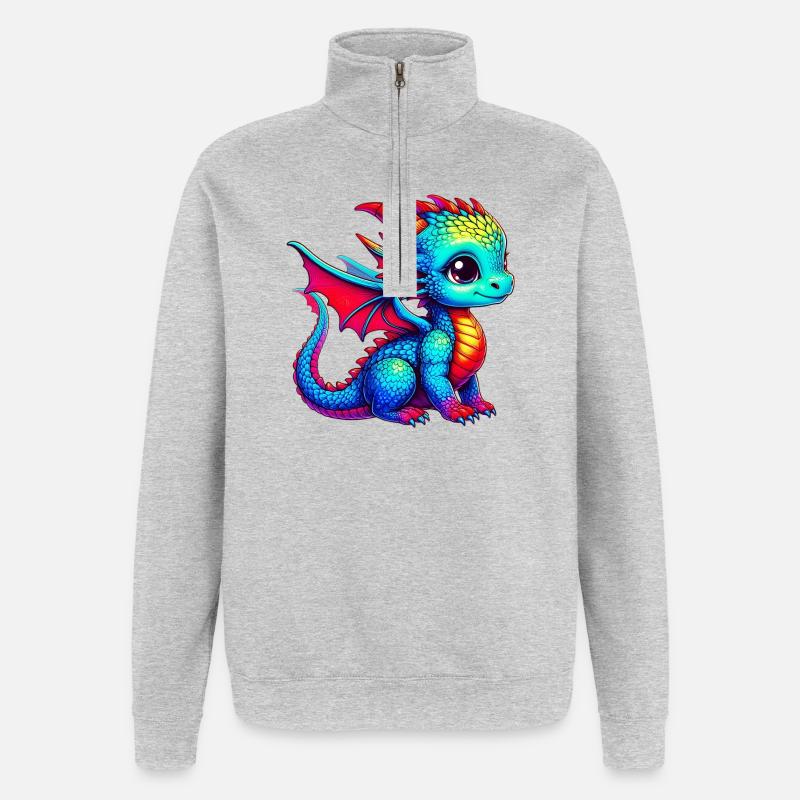 Dragon - Sweat à zip 1/4 - gris chiné