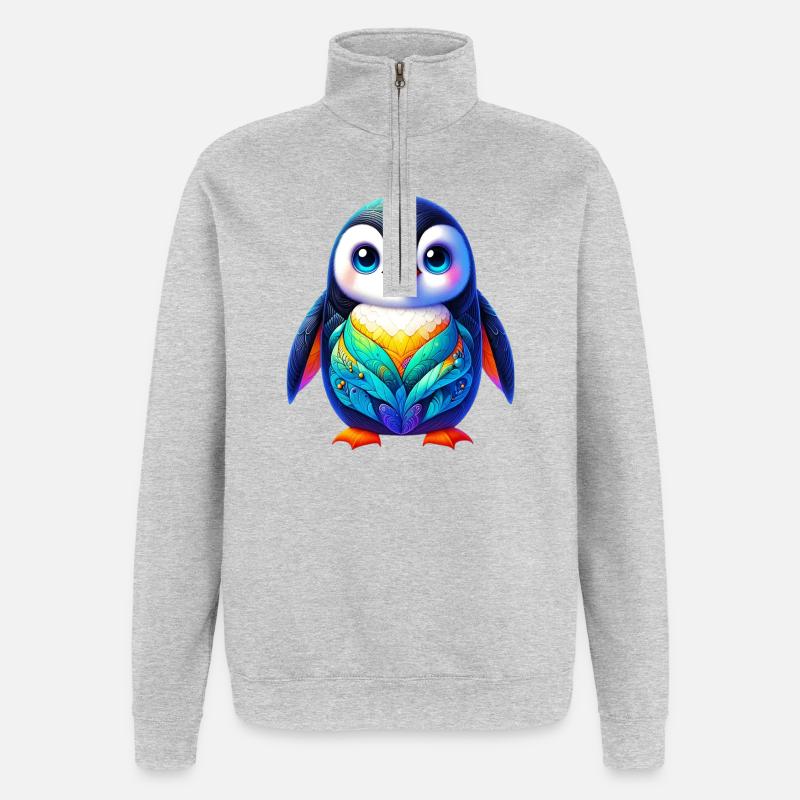 Penguin - Quarter-Zip Sweatshirt - heather grey