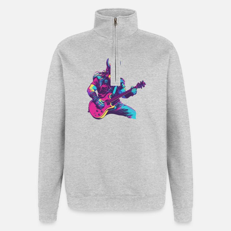 Schwerer Wikinger - Quarter-Zip-Sweatshirt - Grau meliert
