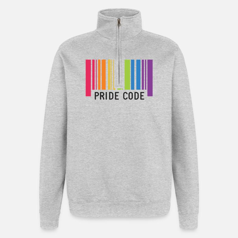 LGBT Pride Monat - Pride Code - Quarter-Zip-Sweatshirt - Grau meliert