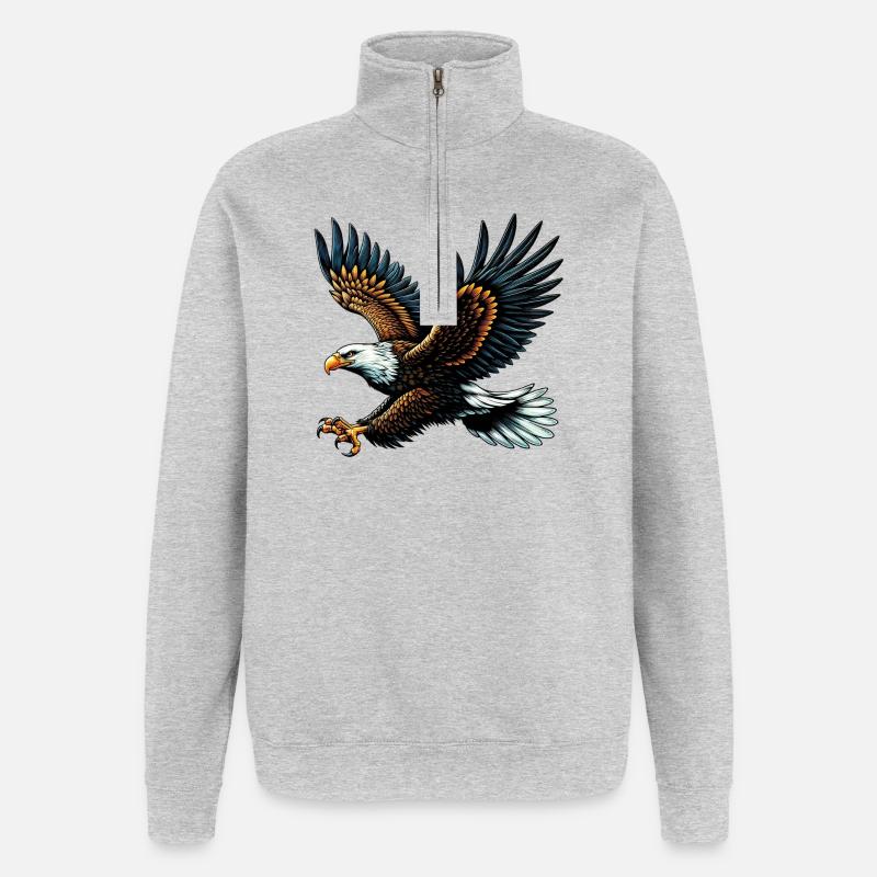 Aigle - Sweat à zip 1/4 - gris chiné