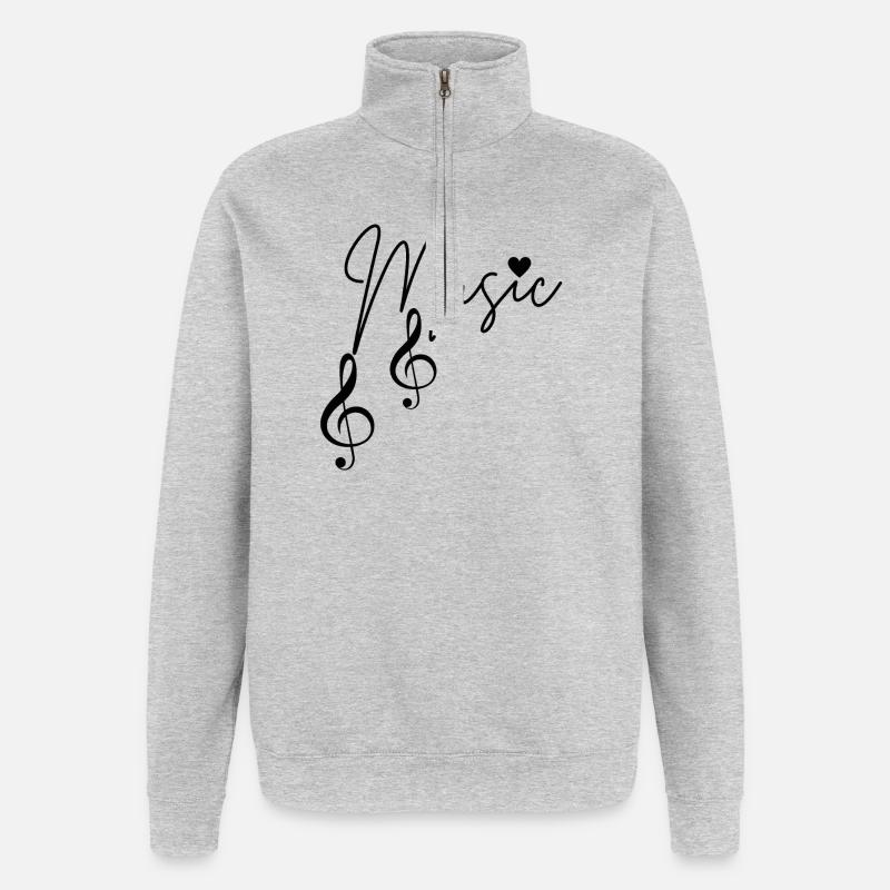 Musical Notes - Quarter-Zip Sweatshirt - heather grey