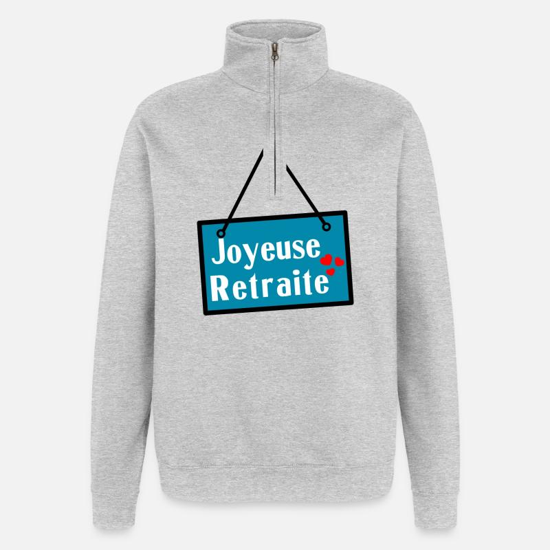 JOYEUSE RETRAITE. RETRAITE - Sweat à zip 1/4 - gris chiné
