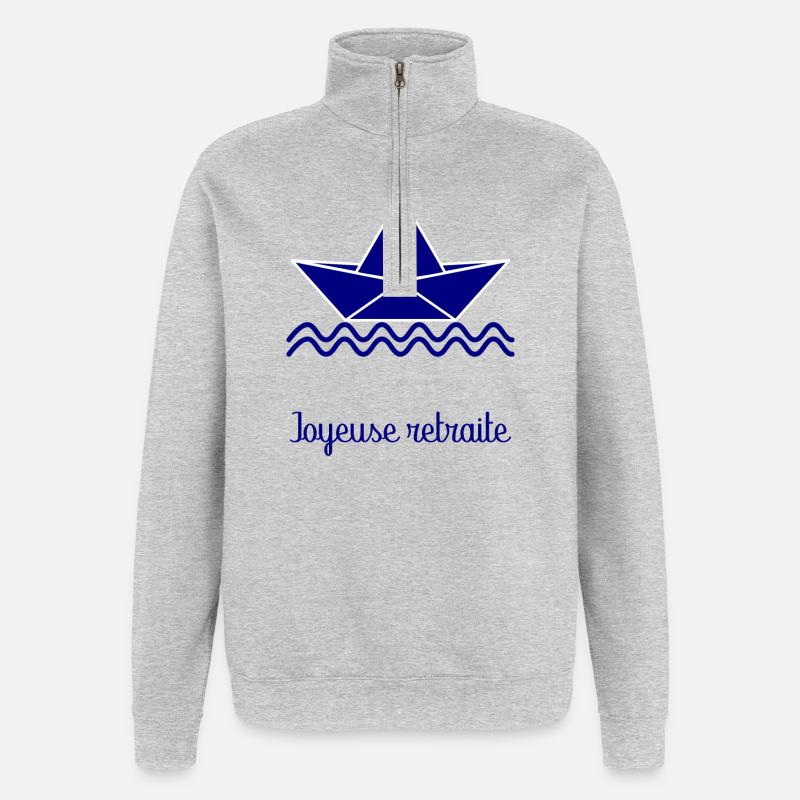 JOYEUSE RETRAITE. RETRAITE - Sweat à zip 1/4 - gris chiné