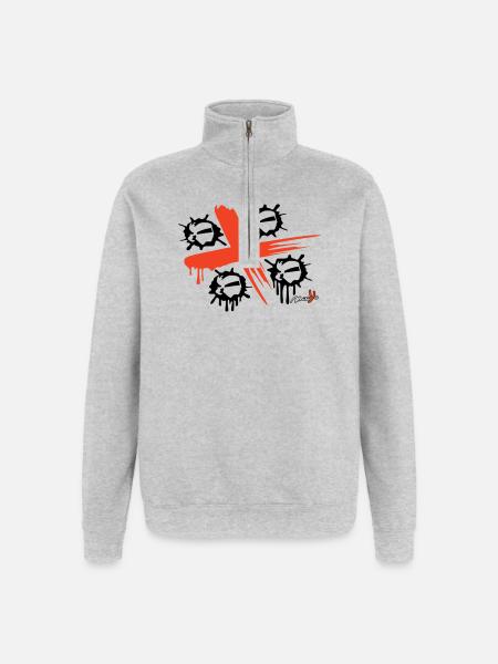 4 Mori Spray - Quarter-Zip-Sweatshirt - Grau meliert