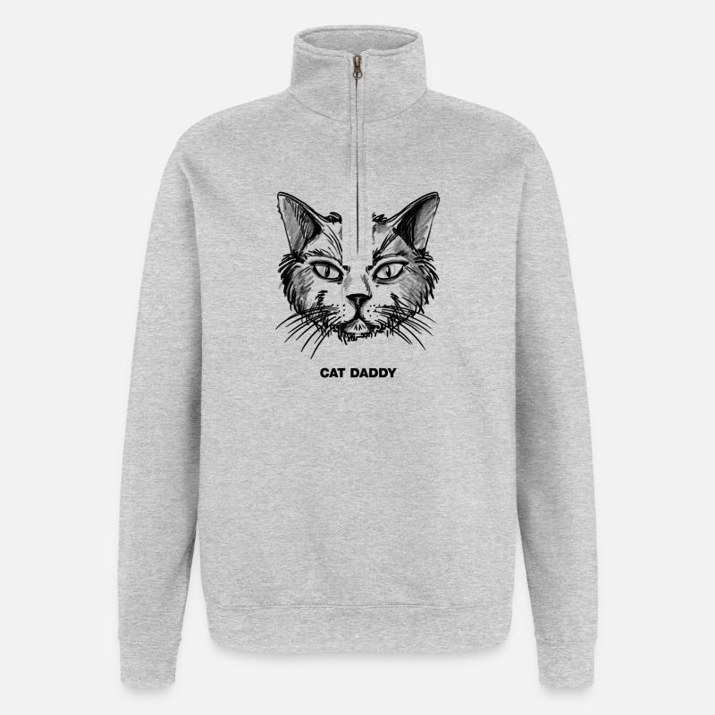 Cat Daddy - Quarter-Zip-Sweatshirt - Grau meliert