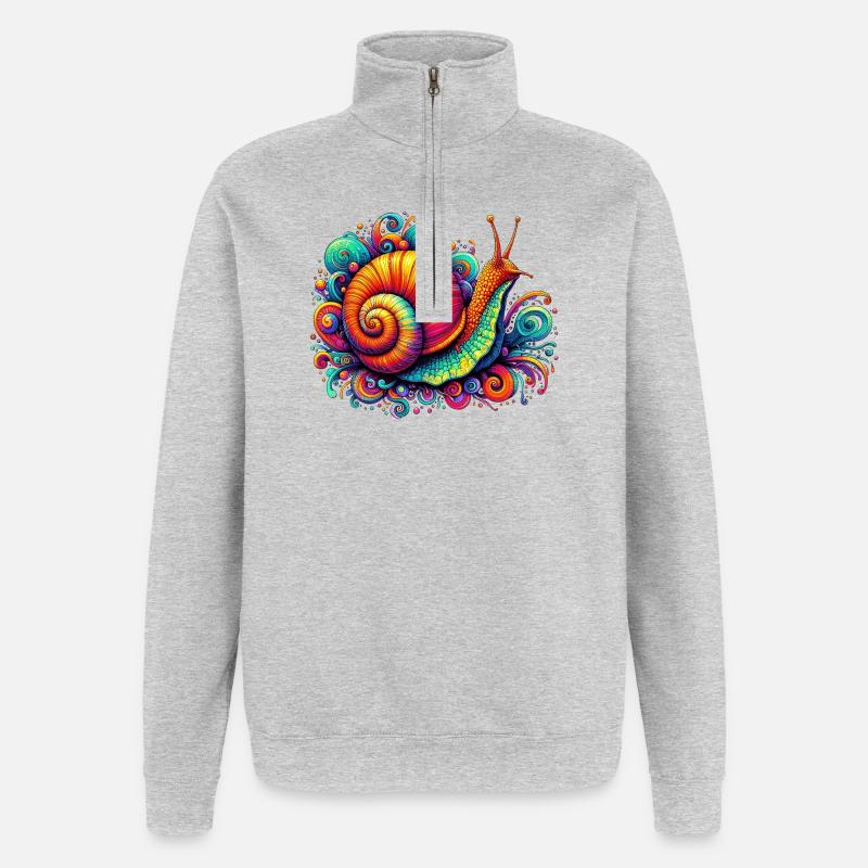 Schnecke - Quarter-Zip-Sweatshirt - Grau meliert