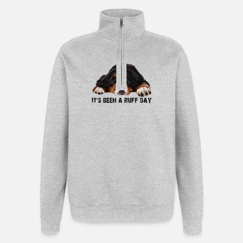 Bouvier bernois - Sweat à zip 1/4 - gris chiné