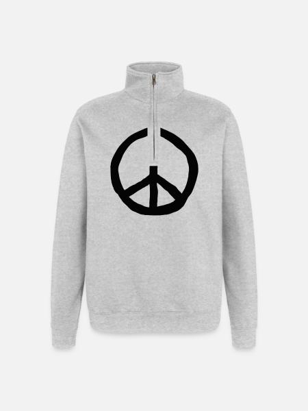 Peace Sign / Simple - Quarter-Zip Sweatshirt - heather grey