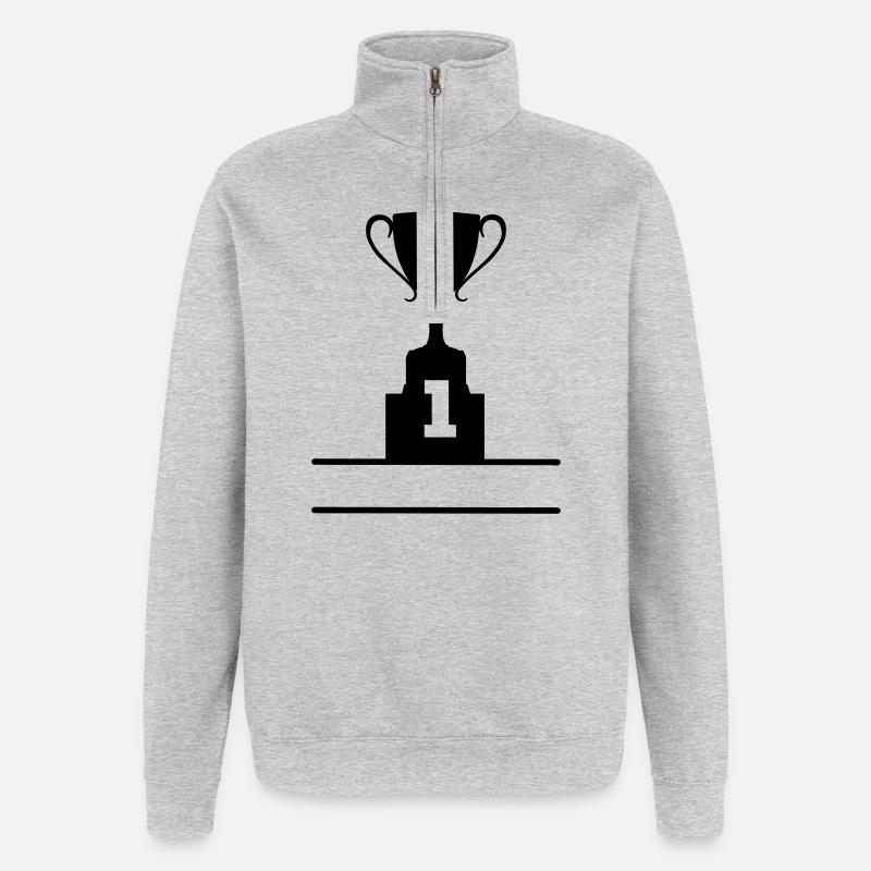 Becher Nummer 1 - Quarter-Zip-Sweatshirt - Grau meliert