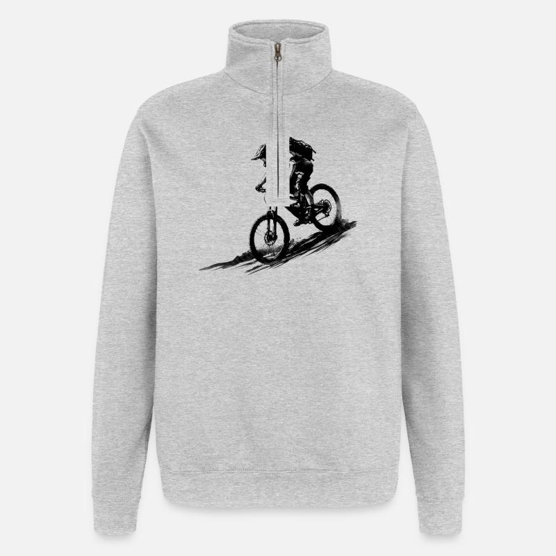 VTT Silhouette Downhill Minimal - Sweat à zip 1/4 - gris chiné