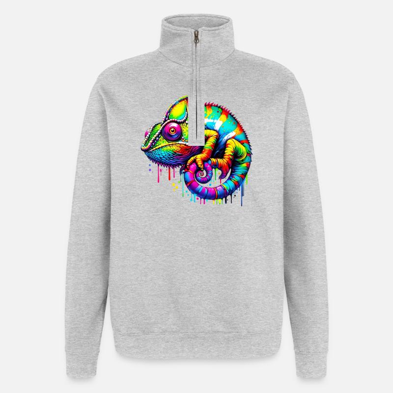 Chamäleon - Quarter-Zip-Sweatshirt - Grau meliert