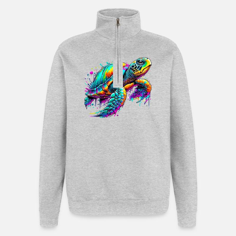 Turtle - Quarter-Zip Sweatshirt - heather grey