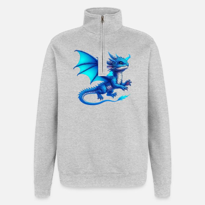 Dragon - Sweat à zip 1/4 - gris chiné