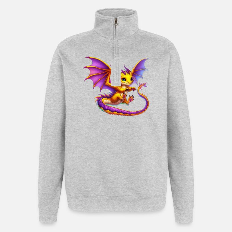 Dragon - Quarter-Zip Sweatshirt - heather grey