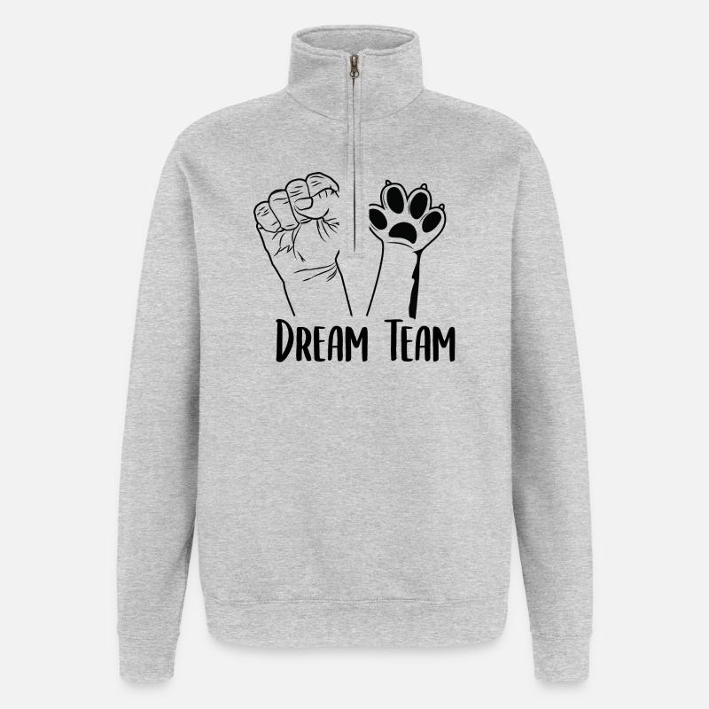 Dream Team - Quarter-Zip-Sweatshirt - Grau meliert