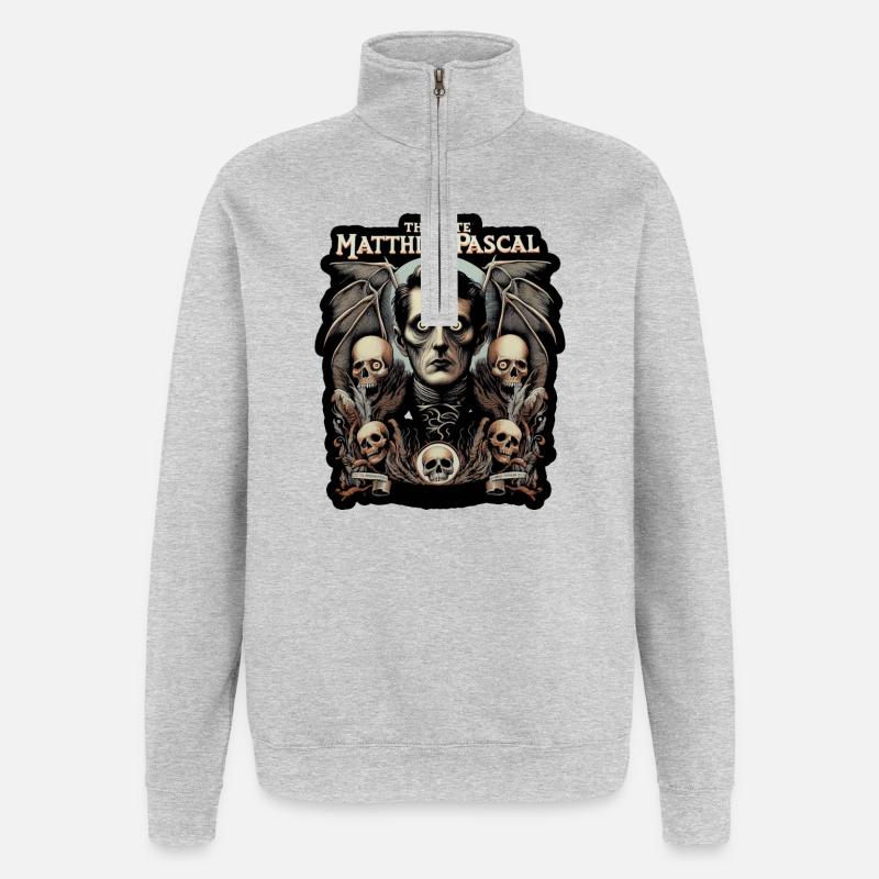 Portrait de Pascal Mortel - Sweat à zip 1/4 - gris chiné