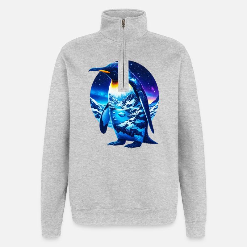 Pinguin - Quarter-Zip-Sweatshirt - Grau meliert